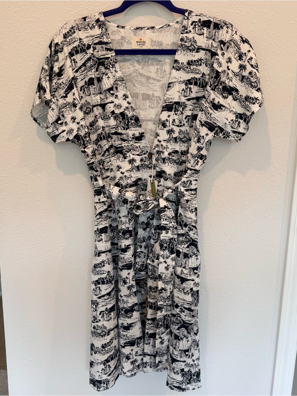 nwt MARINE LAYER Camila San Francisco Print Dress